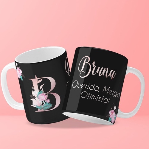 Caneca Alfabeto Das Flores Letra B Personalizada 325ml | Shopee Brasil