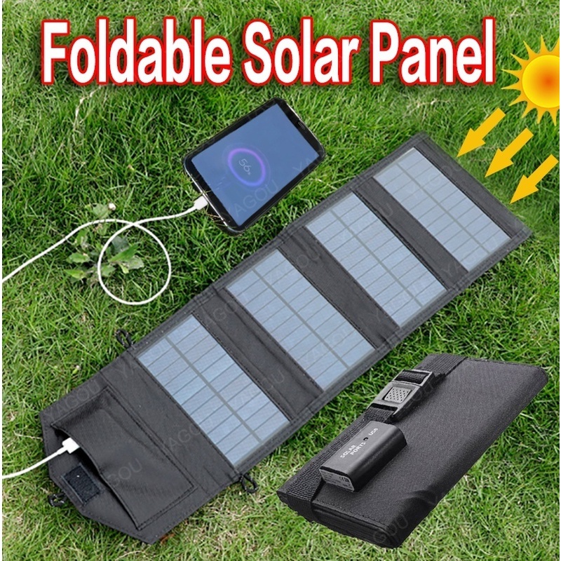 Painel Solar Dobrável Carregador Portátil 5V Duplo USB Estação De