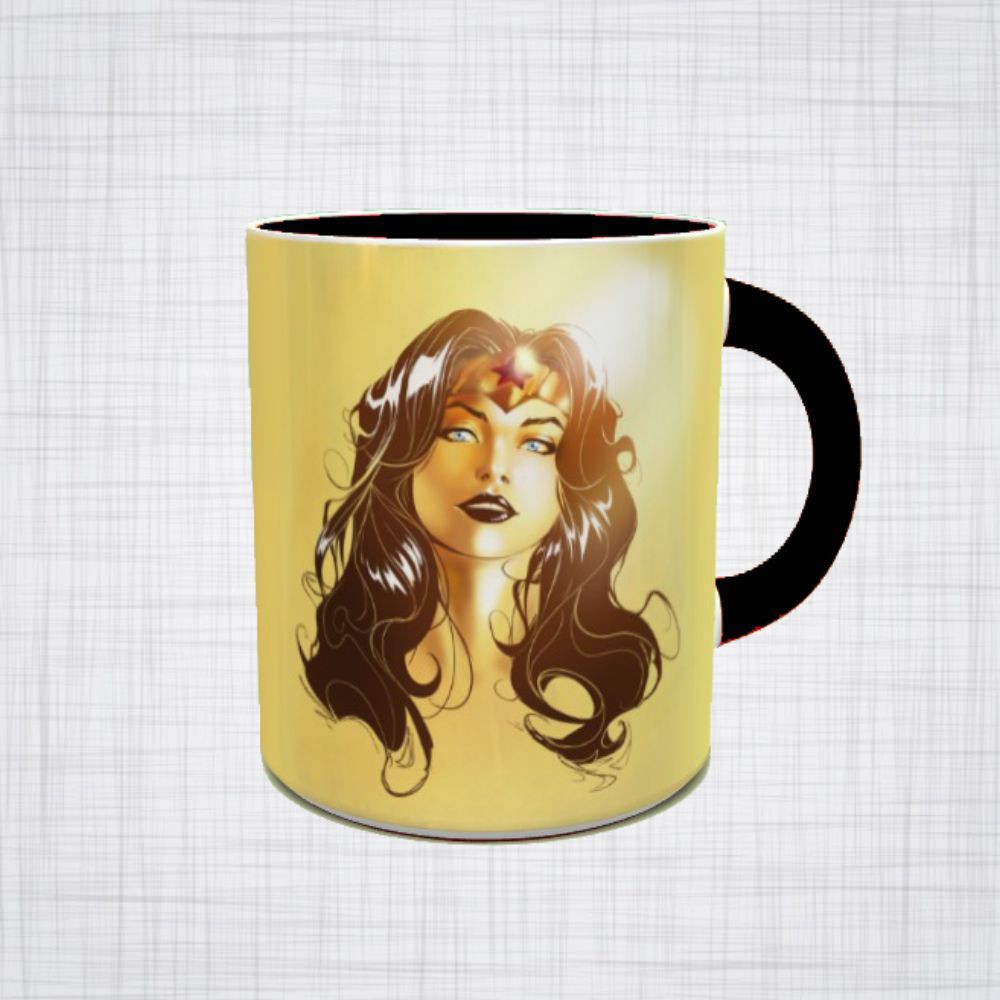 Caneca Porcelana Mulher Maravilha DC caneca de herois caneca de personagens dos quadrinhos liga da justiça wonder woman