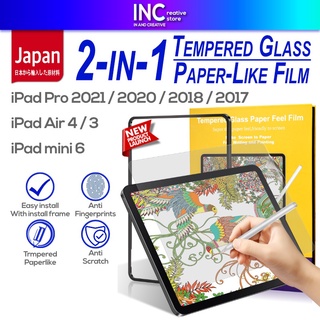 Goojodoq Feel Papel Filme Protetor De Tela De Vidro Temperado Com Quadro Install Para iPad Mini 6 10.2 10.9 11 Novo 9 8 7 2021