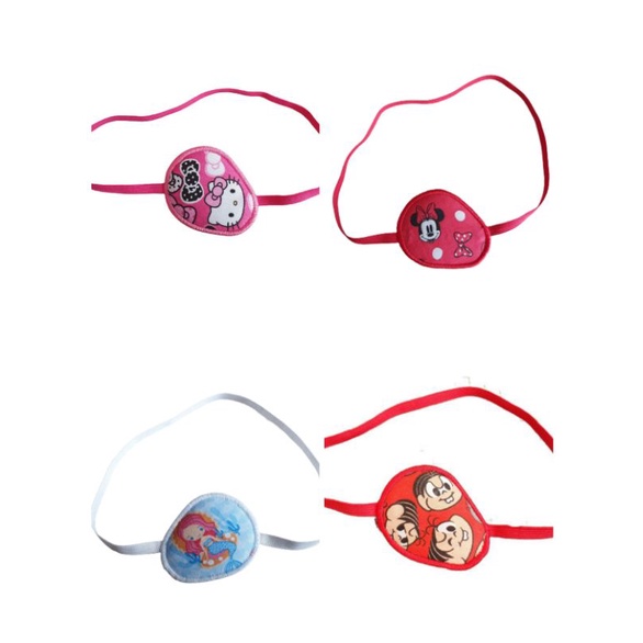 Tapa Olho Pirata Tampão Estrabismo Ambliopia Oclusor Infantil  em tecido com elástico Meninas (várias estampas)