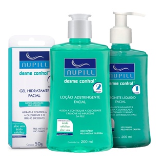 Kit Tratamento Facial Nupill Derme Control Combate a oleosidade - 3 Produtos (grande) em Oferta na Shopee