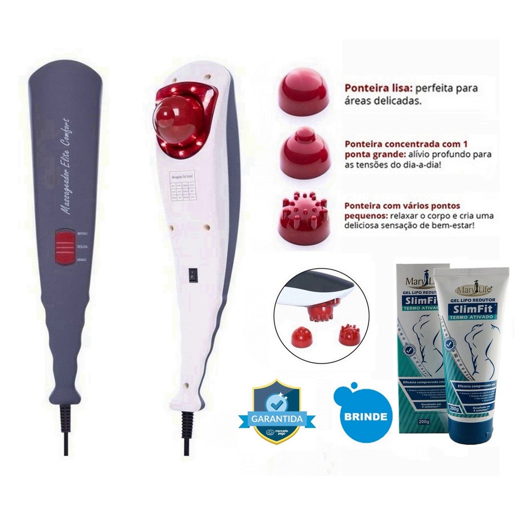 Massageador Elétrico Infravermelho Anti Celulite Drenagem Linfática + Brinde
