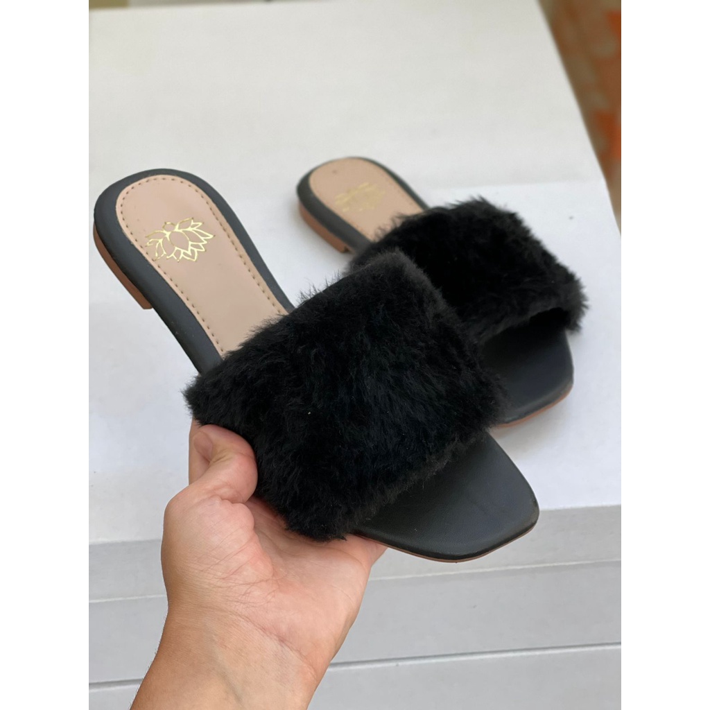 Pantufa inverno Chinelo rasteira pantufa rasteirinha Bride making off casamento noiva madrinha feminina pelinho slide pelo lançamento promoção confortável pelúcia