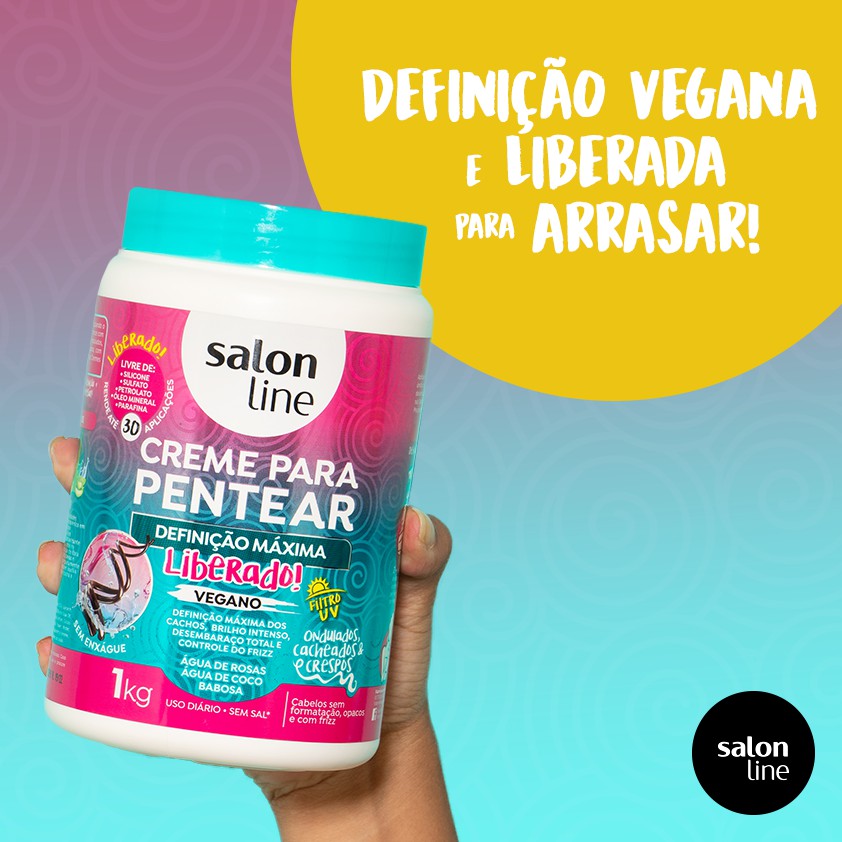 Creme De Pentear Salon Line Definicao Maxima Dos Cachos Para Cabelo Cacheados Vegano 1kg Shopee Brasil