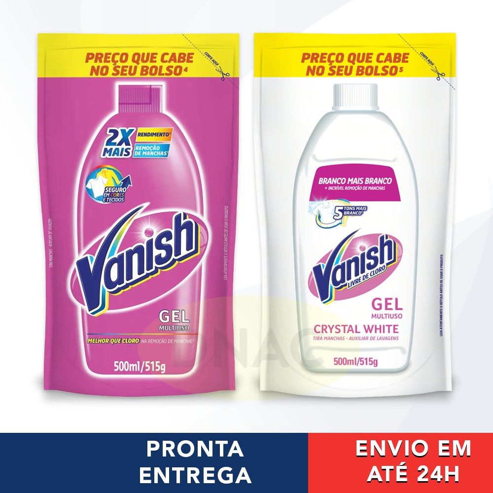 Vanish Gel Multiuso 500ml tira mancha roupa branca e coloridas
