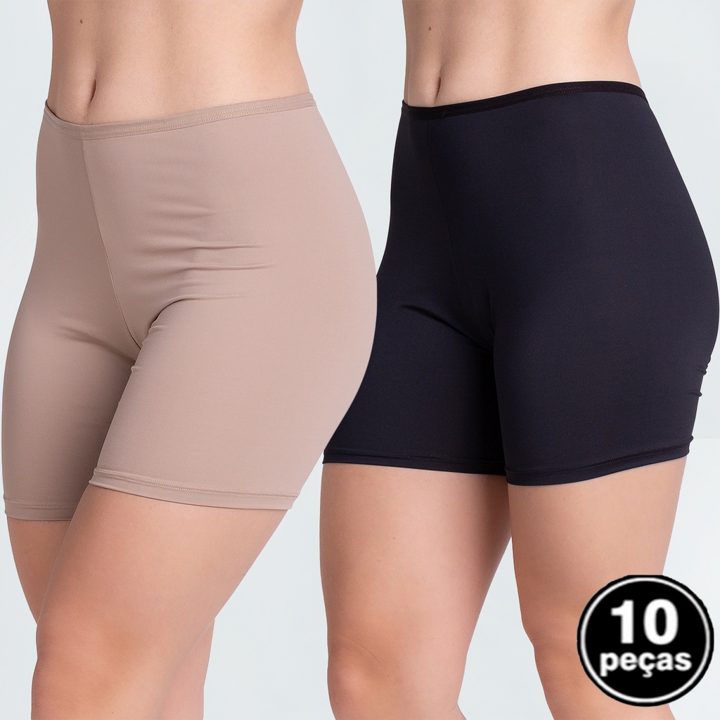 Kit 10 Shortinho Conforto Anágua Modeladora Cueca Feminina Calcinha Atacado