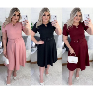 Vestido Godê Pérola Acompanha Cinto, moda Cristã/Evangélica .Lindas Cores