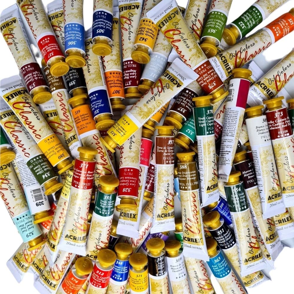 Tinta Óleo Classic Kit 78 Cores Acrilex 20ml Para Tela - Escolha Suas Cores