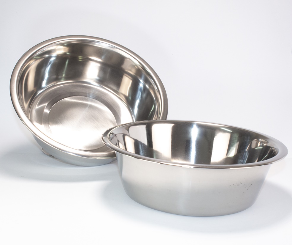 Kit 2 Tigelas Comedouro E Bebedouro Para Cães E Gatos Inox 750Ml Chalesco