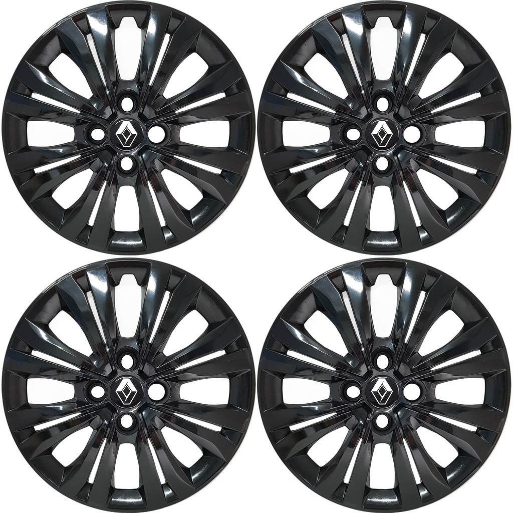 Jogo De Calota Aro 14  Sandero Clio Preta Brilhante Black Piano G245pbj em Oferta na Shopee