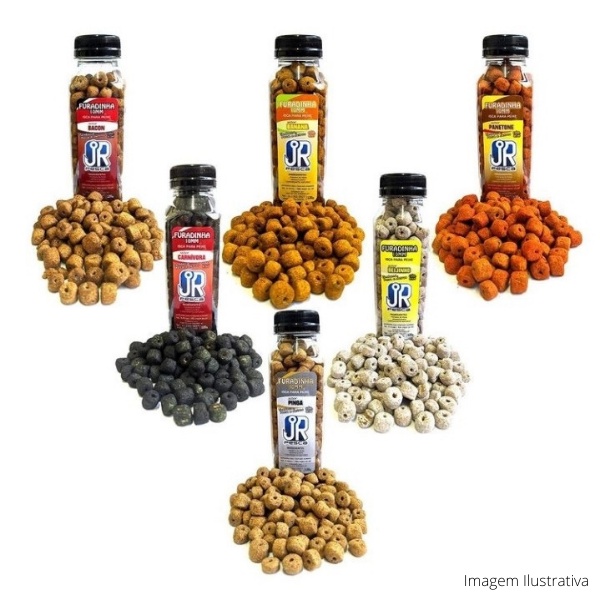 Ração JR Para Pesca Furadinhas Sabores 120 Gramas Isca Para Pesca em Oferta na Shopee