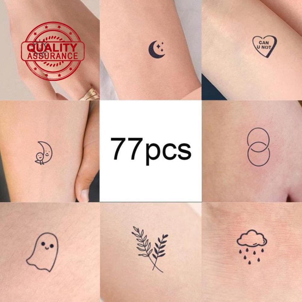 Adesivos De Tatuagem De Suco Semi-Permanente À Prova D 'Água Sem Dedos Para Masculino E Mulheres S9Z2