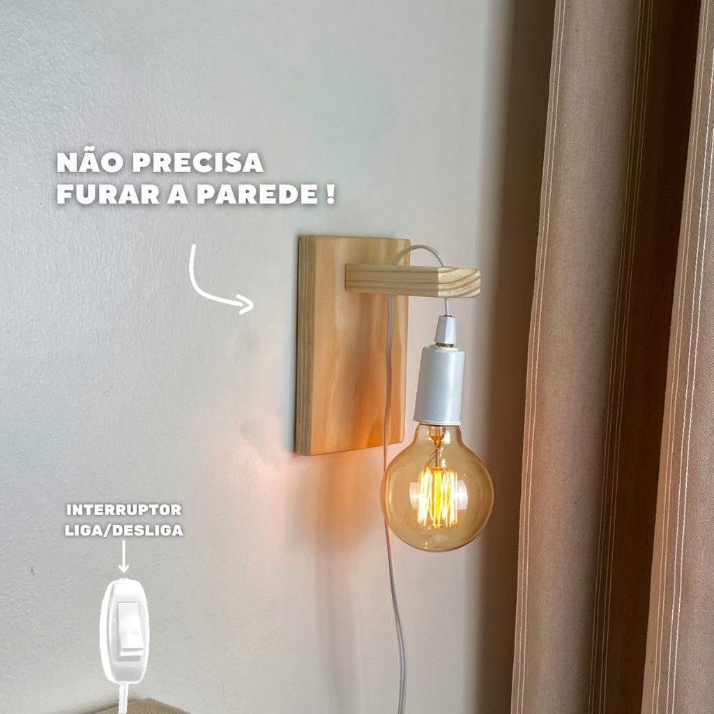 Luminária Abajur Quadrada Facil Instalação Decoração para Casa