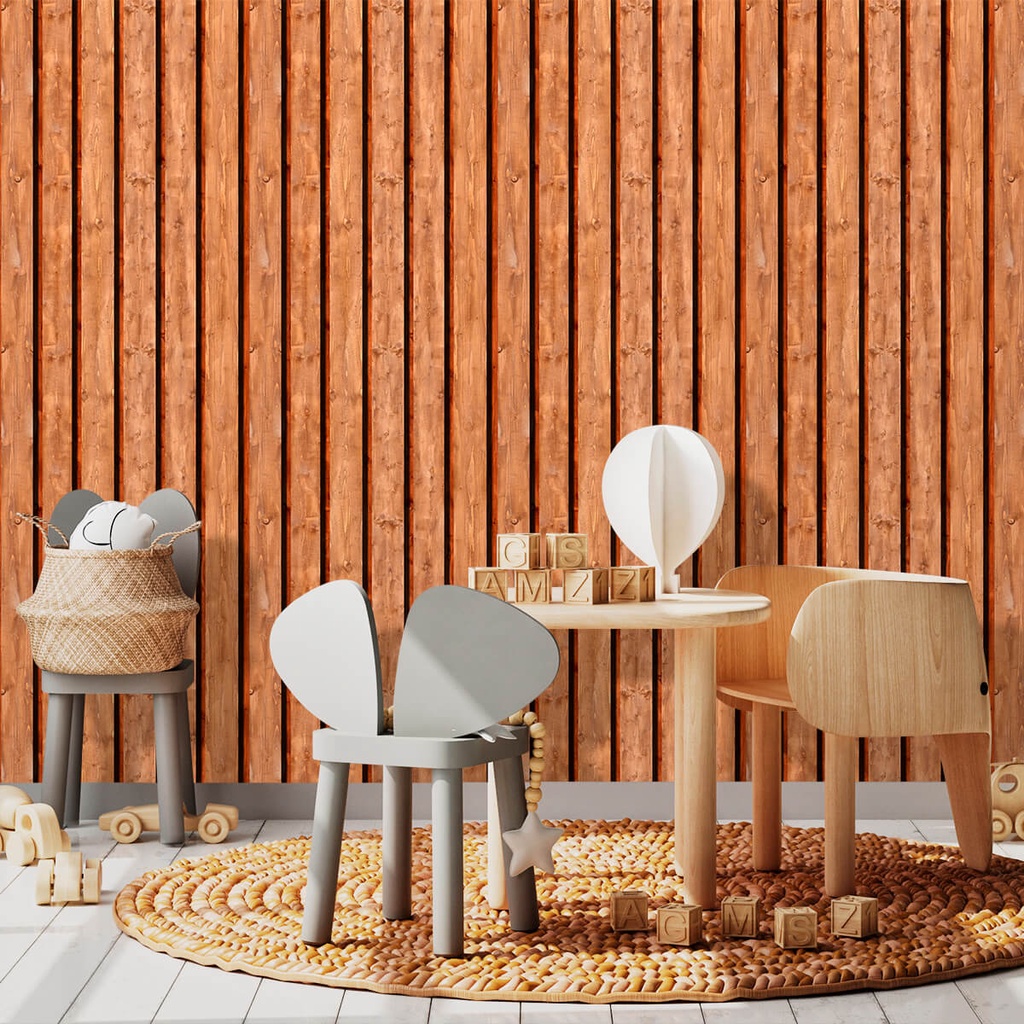 Papel De Parede Madeira Ripada Por Do Sol Adesivo de Parede em Oferta na Shopee