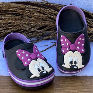 Babuche Infantil Feminino Ratinha Preto com Violeta Fachetado em Oferta na Shopee