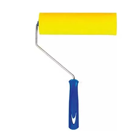kit 15 Rolo De Espuma Amarela 15cm Com Cabo Madeira Verniz Tigre