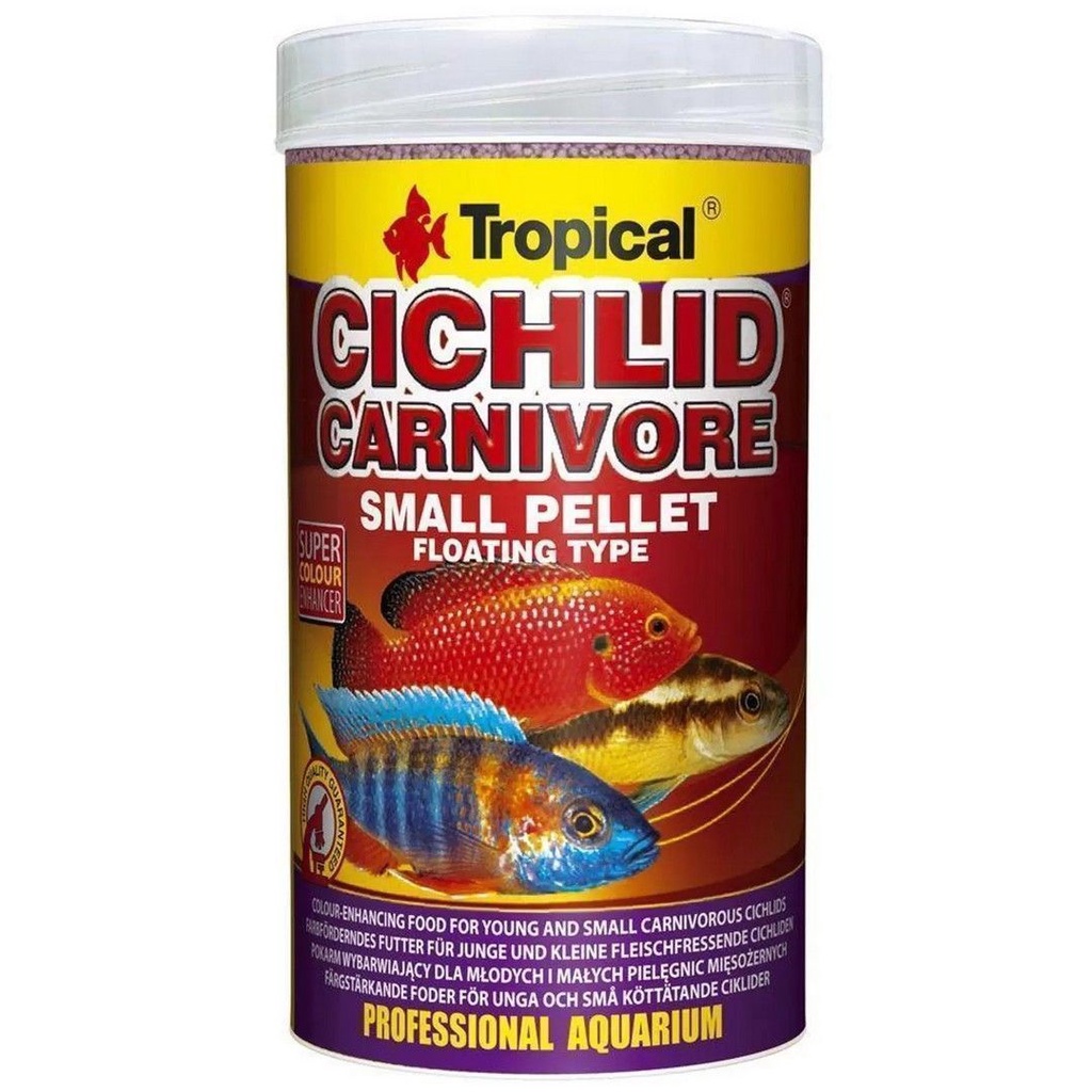 Ração Para Peixe Cichlid Carnivore Small Pellet 90g Tropical
