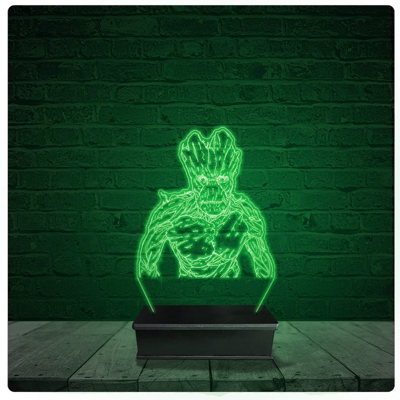 Luminária Abajur Acrílico Led - Groot Marvel Guardiões 10