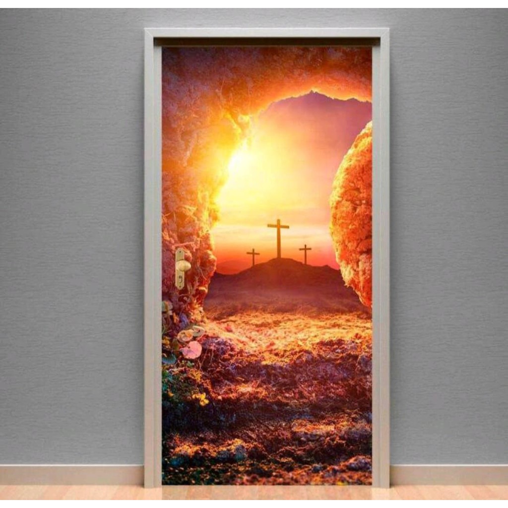Adesivos para portas de quartos salas cozinhas cruzes fé religiao jesus cristo montanhas