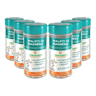 Kit 6 - Magnésio Malato Puro 500mg 60 Cápsulas - Meissen