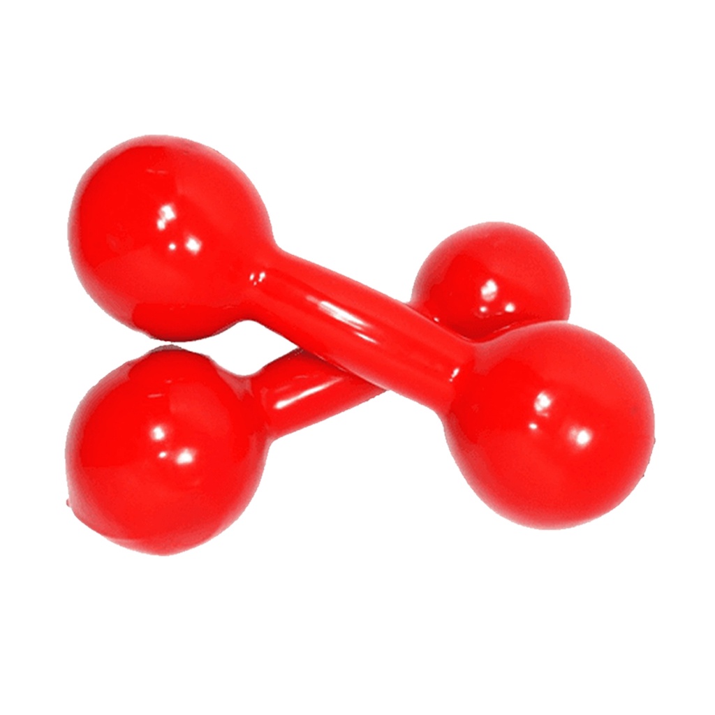 Par de Halter 6kg Emborrachado PVC Vermelho ( 02 Unidades 6kg Cada )