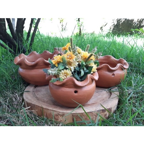 Cachepô Vaso De Barro Rústico Para Plantas Suculentas Flor