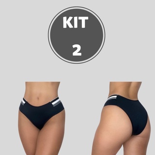 Kit com 2 Calcinha De Microfibra Conforto Cós Com Elástico Lingerie