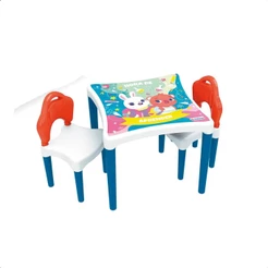 Mesinha Infantil Hora de Aprender com 2 Cadeirinhas até 18kgs +3 anos Xalingo - 17409