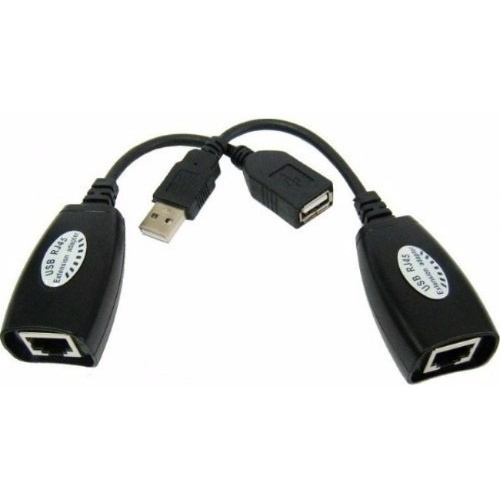 Extensão Usb 45 Metros Via Cabo De Rede Utp Rj45 Cat5e/6