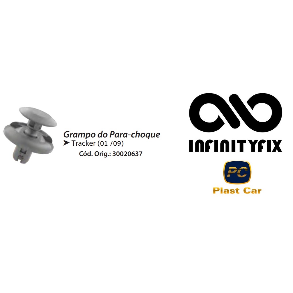 10 Presilha Grampo do Para-Choque - Chevrolet Tracker 01 02 03 04 05 06 07 08 09 - 30020637