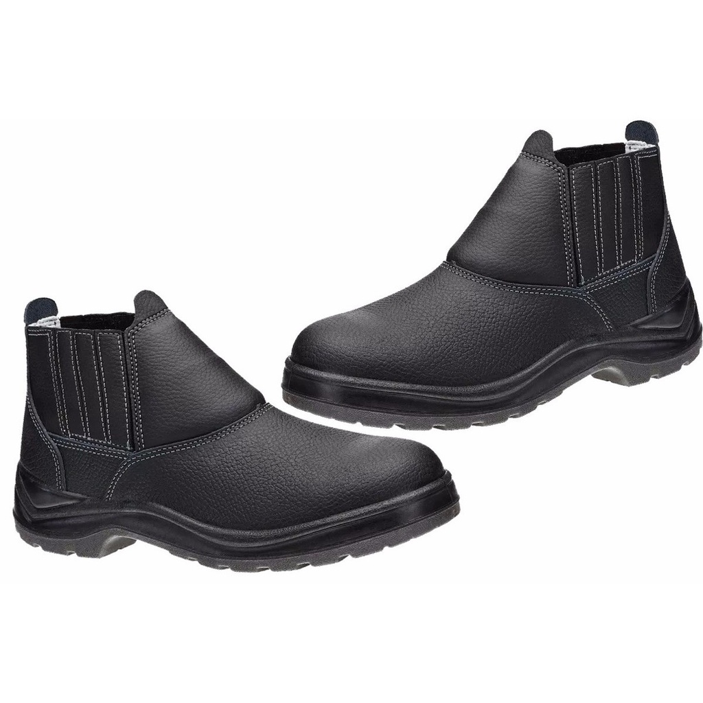 Botina Calçado de Segurança Couro Elástico Bico Pvc Vulcaflex Marluvas 10VB48-BP CA 43377