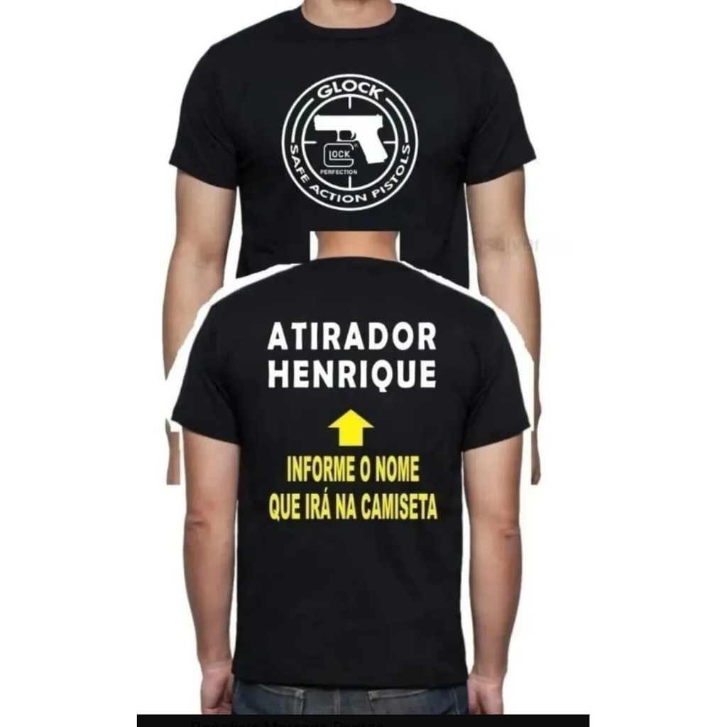 Camisa Atirador Nome Personalizado em Oferta na Shopee