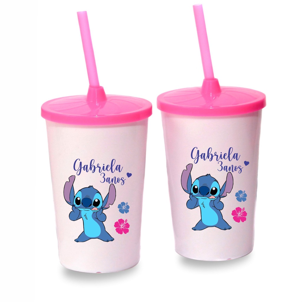 Copos com tampa e canudo Personalizados para festa infantil - Acrílico resistente - Kit com 30 Unidades | Shopee Brasil
