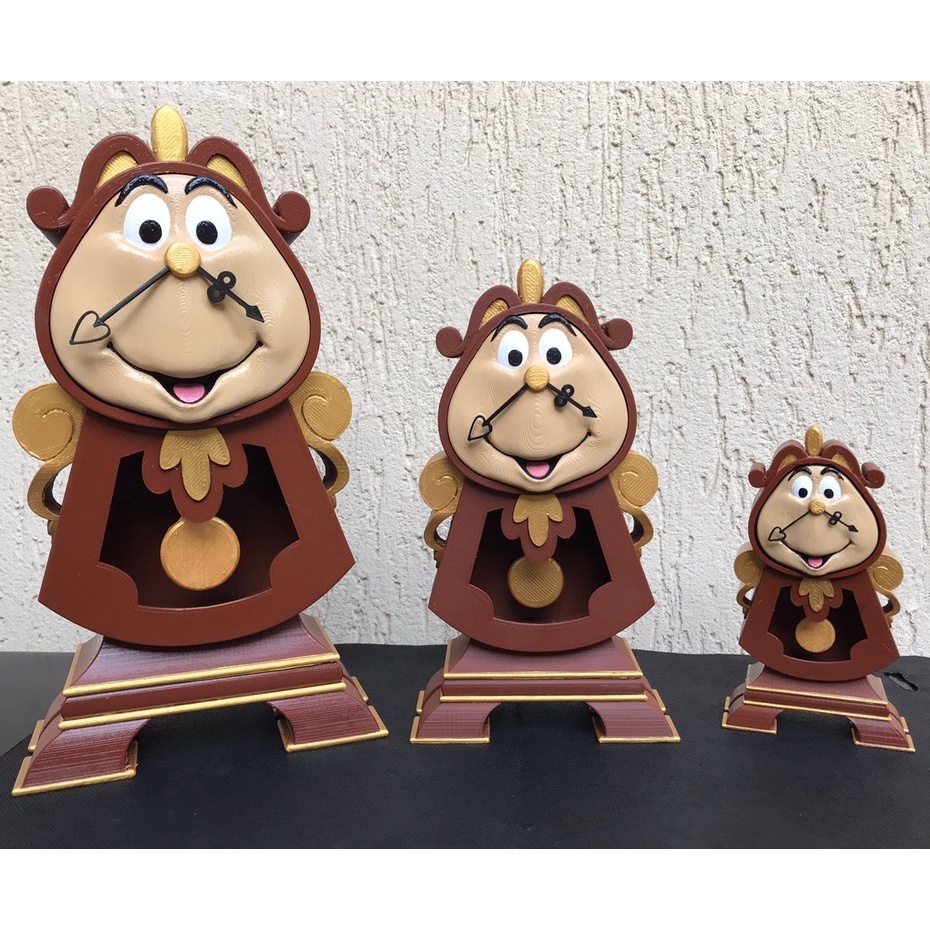 Horloge A bela e a Fera Beauty and the beast Disney Boneco Colecionavel Orloche Impressão 3d