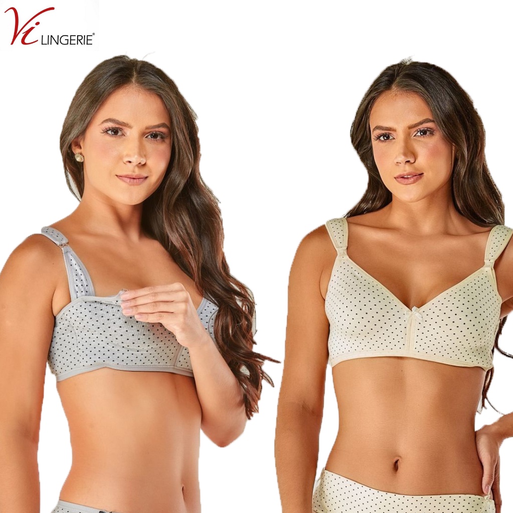 Sutiã De Amamentação Linha Gestante Com Alças Largas Vi Lingerie em Oferta na Shopee