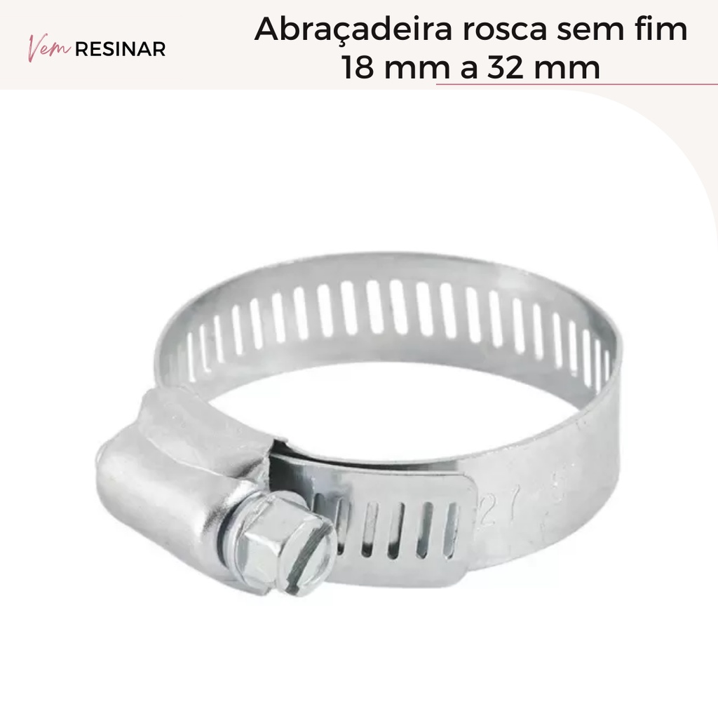 Abraçadeira Com Rosca Sem Fim 18mm a 32 mm Nove54