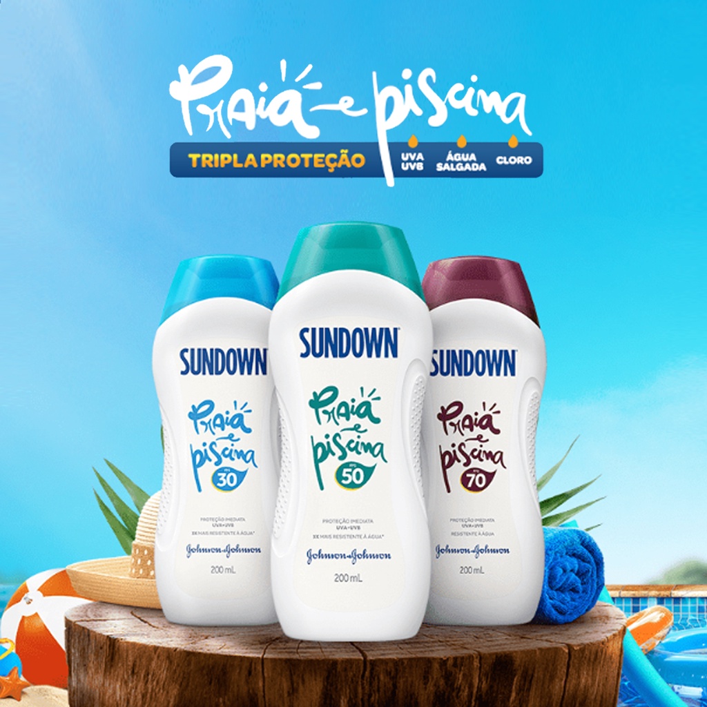 Protetor Solar Sundown Praia e Piscina - 200ml | Shopee Brasil