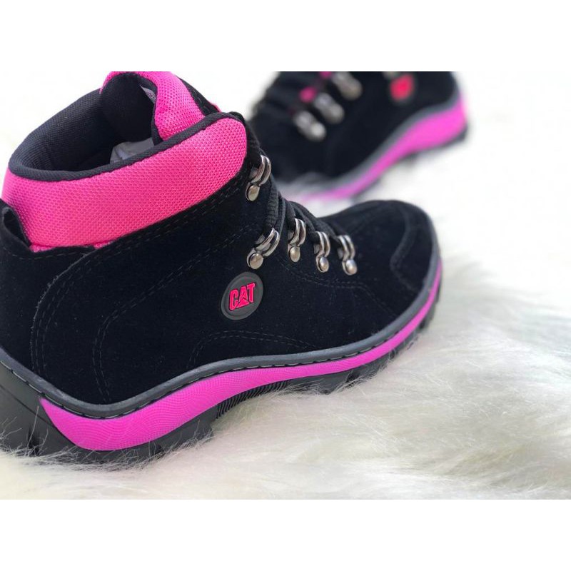 Bota Caterpillar Feminina marrom preta bege rosa Casual Caminhada Coturno  Preto Barato