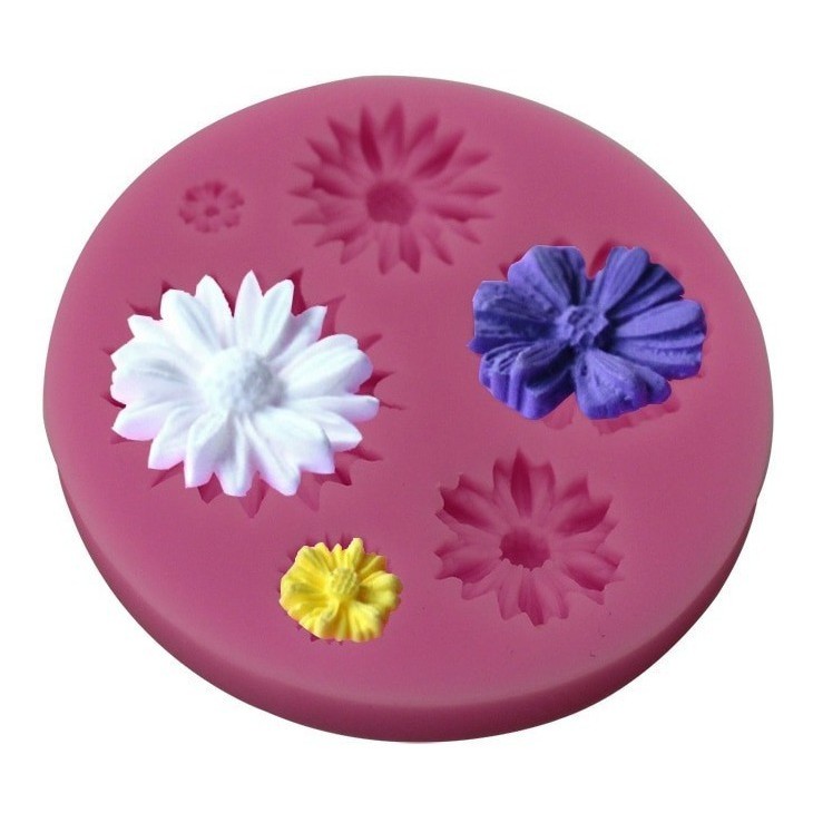 Detalhes do Molde De Silicone Flor Margarida Para Confeitaria E Biscuit