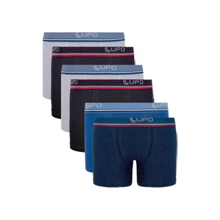 Kit 6 Cuecas Boxer Infantil Menino Algodão Lupo