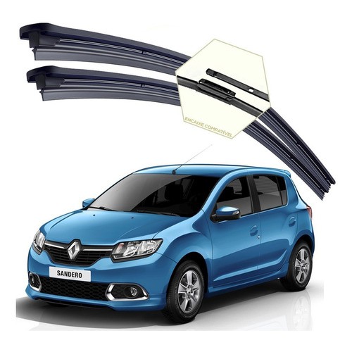 Par Palheta Limpador Parabrisa Dianteira Novo Sandero 2014 2015 2016 2017 2018 2019 2020 2021 2022 em Oferta na Shopee