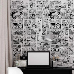 Adesivo Anime Naruto Papel De Parede Autocolante Lavável Quarto Mangá