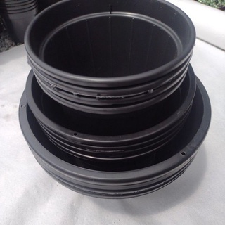 kit 12 vaso para plantas na cor Preta (Cuia 21, cuia 18 e pote 15)