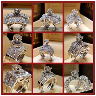 925 Conjunto De Anel De Prata Casamento Novo Para Mulheres em Oferta na Shopee