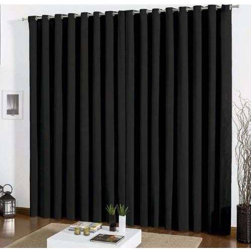 Cortina de Sala ou Quarto Semi Blackout Em Tecido 4,00 x 2,80 Corta Luz Preto