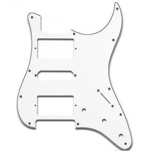 Escudo para Guitarra Stratocaster Branco 3 Camadas HSH