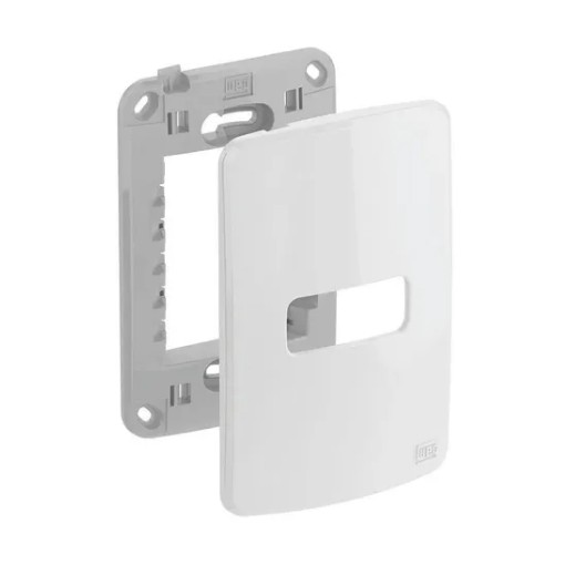Placa Com Suporte 4x2 1 Posição Branco Linha Compose Modular Tomada Interruptor WEG