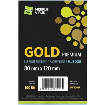 Sleeve Blue Core Premium Gold 80 x 120 mm - 100 unidades