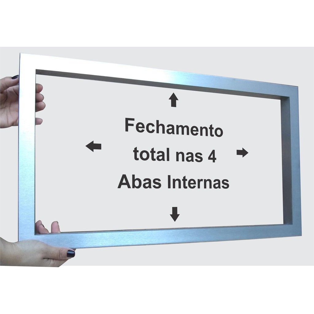 Moldura Inox Compatível Micro Philco PME31 acabamento recorte móvel